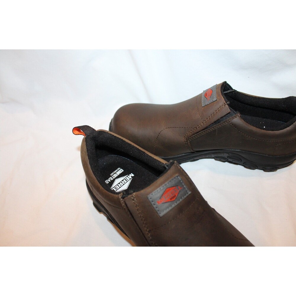 Merrell Men's Jungle Moc Leather Comp Toe Work Shoes SD EXPRESSO BROWN SZ 12 NEW - Picture 4 of 5